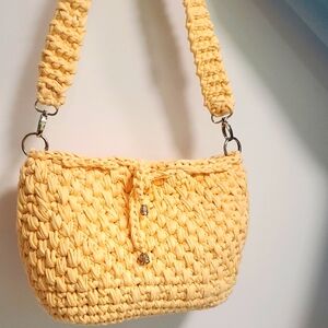 Stylish Cream Handmade Crochet Shoulder Bag